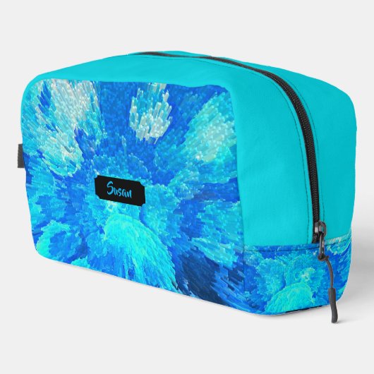 Abstract, modern, turquoise mozaïek, op maat toilettasje (Rechterhoek)