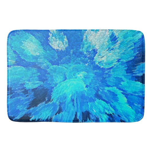 Abstract, modern, turquoise mozaïekpatroon badmat (Voorkant)