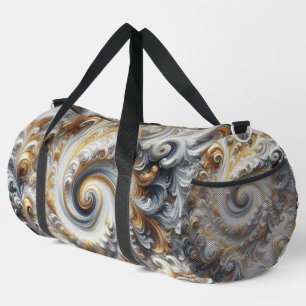 Abstract modern wervelend goud, zwart en wit plunjezak