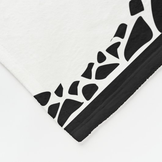 Abstract modern zwart boomsilhouet wit fleece deken (Hoek)