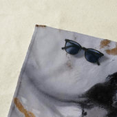 Abstract Modern Zwart, Goud en Grijs Strandlaken (In situ)