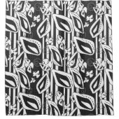 Abstract modern zwart ornament decor mozaïek douchegordijn (Voorkant)