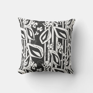 Abstract modern zwart ornament decor mozaïek kussen