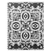 Abstract modern zwart ornament decor mozaïek notitieboek (Voorkant)