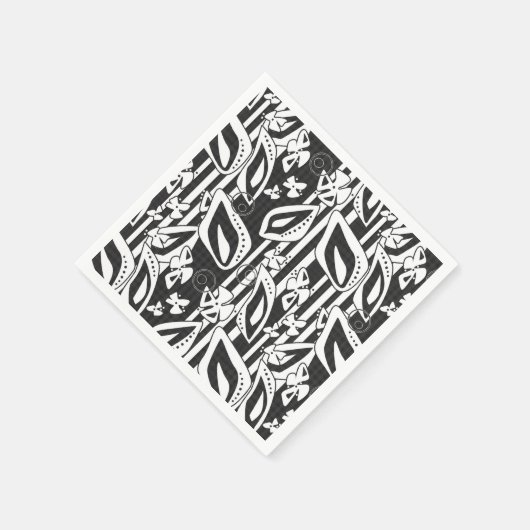 Abstract modern zwart ornament decor mozaïek servet (Hoek)
