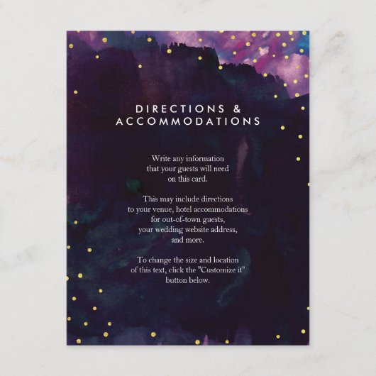 Abstract Modern Zwart Waterverf Bruiloftsinlegvel Informatiekaartje (Voorkant)