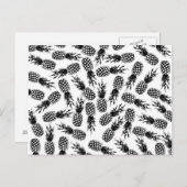 Abstract modern zwart-wit anananassepatroon briefkaart (Voorkant / Achterkant)