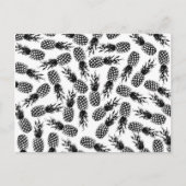 Abstract modern zwart-wit anananassepatroon briefkaart (Voorkant)