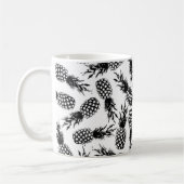 Abstract modern zwart-wit anananassepatroon koffiemok (Links)