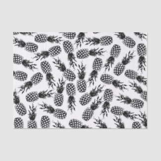 Abstract modern zwart-wit anananassepatroon tissuepapier