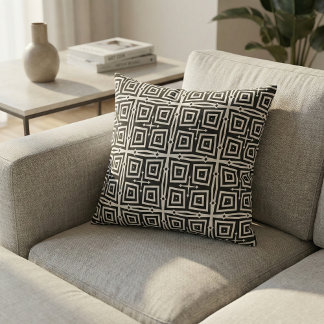 Abstract modern zwart-wit geometrisch patroon stof