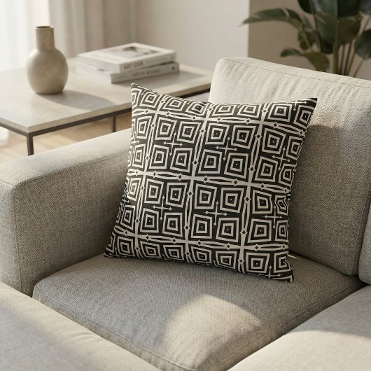 Abstract modern zwart-wit geometrisch patroon stof