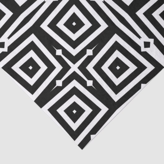 Abstract modern zwart-wit geometrisch patroon tissuepapier (Detail)