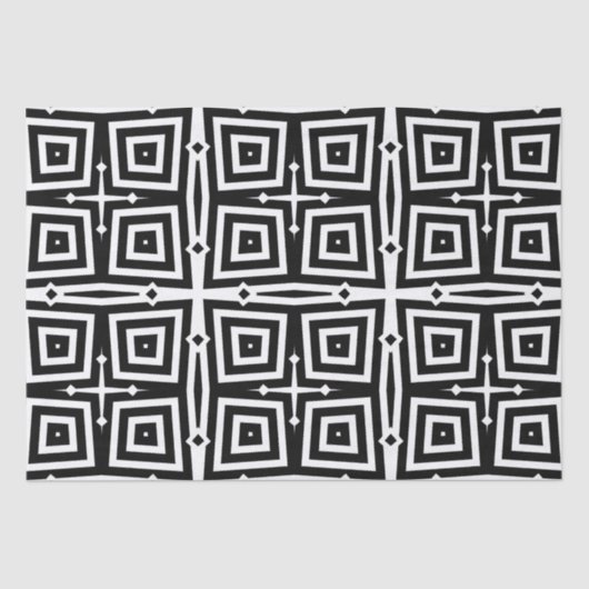 Abstract modern zwart-wit geometrisch patroon tissuepapier (Voorkant)