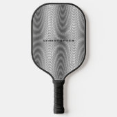 Abstract modern zwart-wit moiré-effect strepen pickleball paddle (Voorkant)