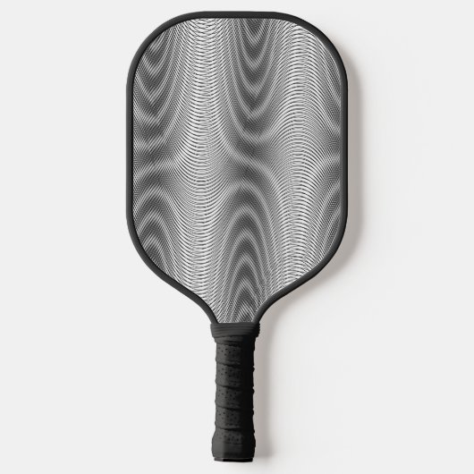 Abstract modern zwart-wit moiré-effect strepen pickleball paddle (Achterkant)