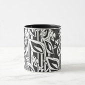 Abstract modern zwart wit ornament decor mozaïek mok (Midden)