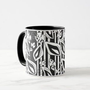 Abstract modern zwart wit ornament decor mozaïek mok
