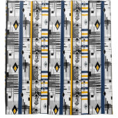 Abstract, modern zwart wit ornament geo douchegordijn (Voorkant)