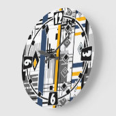 Abstract, modern zwart wit ornament geo grote klok (Hoek)