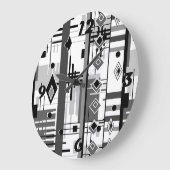 Abstract, modern zwart wit ornament geo grote klok (Hoek)