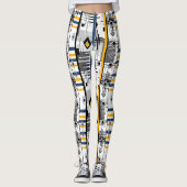 Abstract, modern zwart wit ornament geo leggings (Voorkant)
