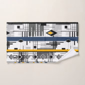 Abstract, modern zwart wit ornament geomet bad handdoek (Handdoek)