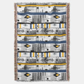 Abstract, modern zwart wit ornament geomet deken (Voorkant Verticaal)