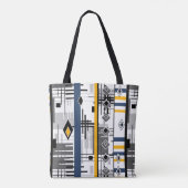 Abstract modern zwart wit ornament tote bag (Achterkant)