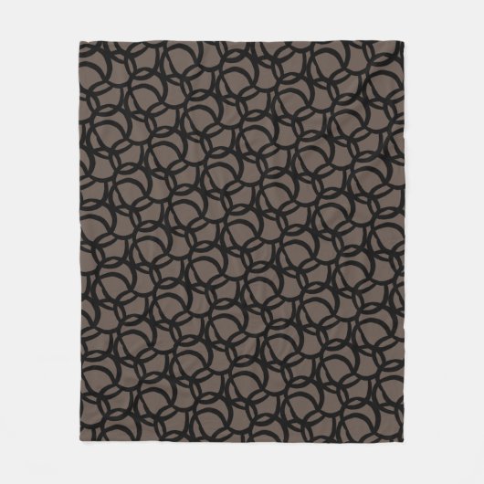 Abstract modern zwart-witpatroon en bruin patroon fleece deken (Voorkant)