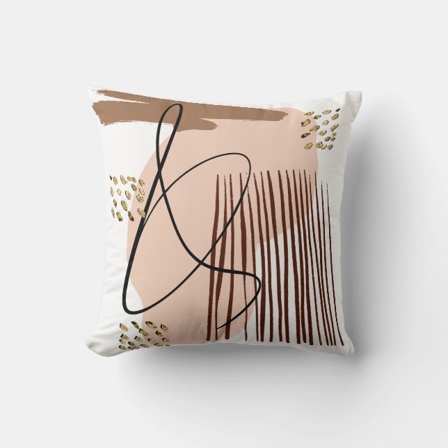 Abstract moderne aardse terracotta kussen (Voorkant)