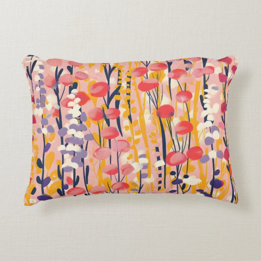 Abstract Moderne Bloementuin Botanische Tuin Accent Kussen (Voorkant)