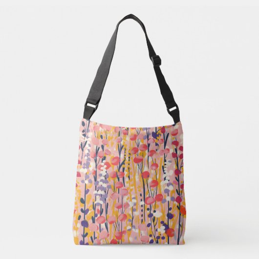 Abstract Moderne Bloementuin Botanische Tuin Crossbody Tas (Voorkant)
