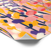 Abstract Moderne Bloementuin Botanische Tuin Poster (Hoek)
