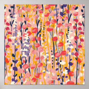 Abstract Moderne Bloementuin Botanische Tuin Poster