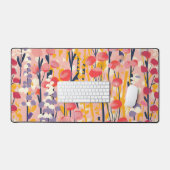 Abstract Moderne Bloementuin met Wilde Bloemen en Bureaumat (Keyboard & Muis)