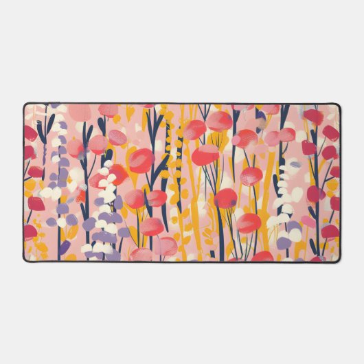 Abstract Moderne Bloementuin met Wilde Bloemen en Bureaumat (Voorkant)