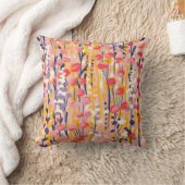 Abstract Moderne Bloementuin met Wilde Bloemen en Kussen (Deken)