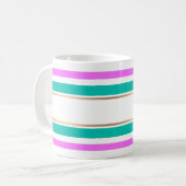 Abstract moderne gestreepte elegante leuke cute pe koffiemok (Voorkant links)