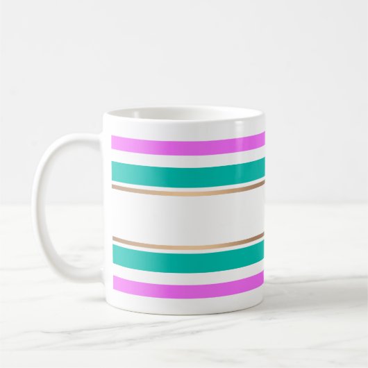 Abstract moderne gestreepte elegante leuke cute pe koffiemok (Links)
