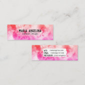 Abstract Moderne Waterverf perzikroze Mini Visitekaartje (Voorkant / Achterkant)