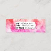 Abstract Moderne Waterverf perzikroze Mini Visitekaartje (Achterkant)