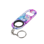 *~* Abstract Moderne Waterverf Roze Violet Paars Mini Flessenopener (Achterkant Gekanteld)