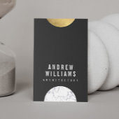 Abstract Modernist Marmer, Goud, DK Grey Designer Visitekaartje