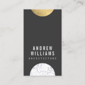 Abstract Modernist Marmer, Goud, DK Grey Designer Visitekaartje (Voorkant)