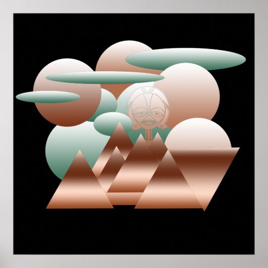abstract modernistisch geometrisch patroon poster (Voorkant)