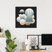 abstract modernistisch geometrisch patroon poster (Thuiskantoor)