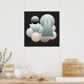 abstract modernistisch geometrisch patroon poster (Keuken)
