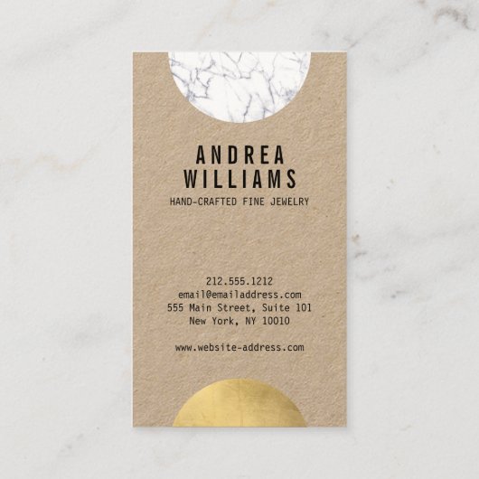 Abstract modernistisch marmer, goudontwerper visitekaartje (Achterkant)