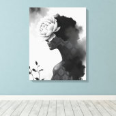 Abstract Modieus Portret  Canvas Afdruk (Insitu (Houten vloer))